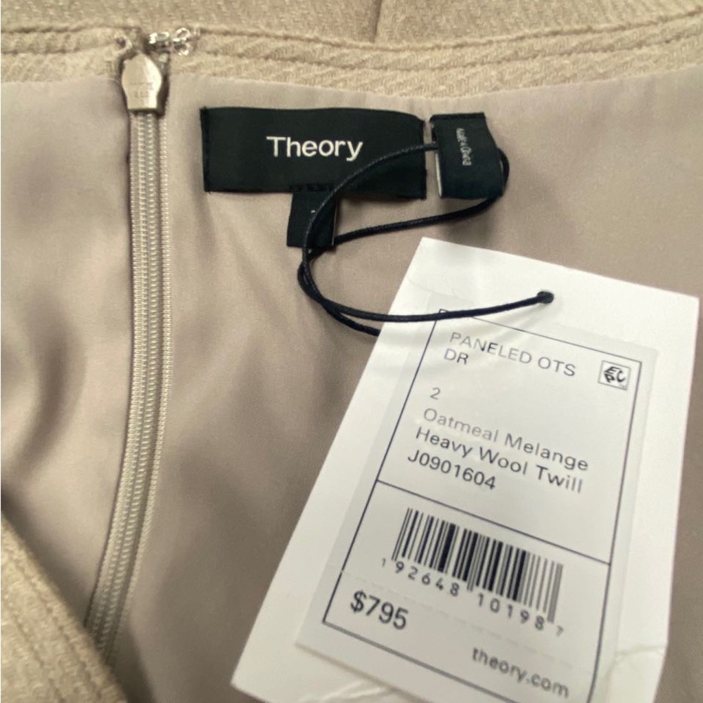 NWT Theory off the Shoulder Dress in Wool Twill original $795 - Picture 4 of 5